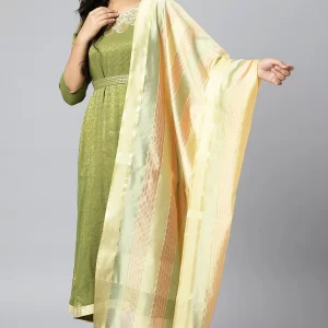 Women’s Multi Gold Banarsi Dupatta