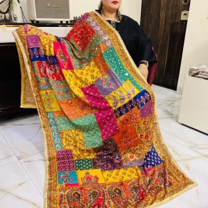Multicolor Dupatta for Women, Designer Chunari Dupatta, Indian Dupattas, Phulkari Dupatta, Pakistani Dupatta, Mirror work Dupatta, Chunni