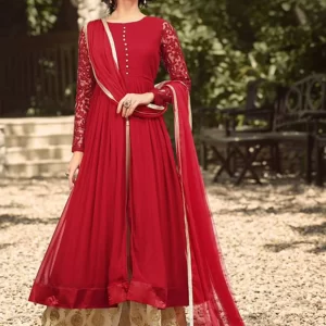 Red Georgette Palazzo Suit GLAMOUR