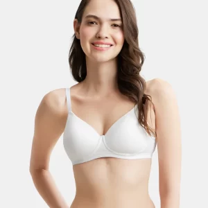 White Wire free Padded Super Combed Cotton Elastane Stretch Full Coverage Bra