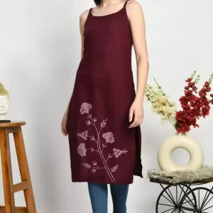 Ceren Pashmina Work Sleeveless Kurti