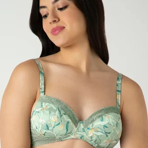 FLORAL FUSION PRINT Demure Padded Non-Wired Demi Bra