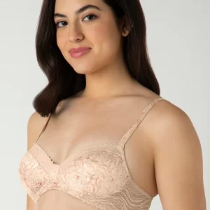 DELICATE BLOOM PRINT Demure Padded Non-Wired Demi Bra