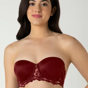 Wine Femme Lace Padded Wired Multiway Bra