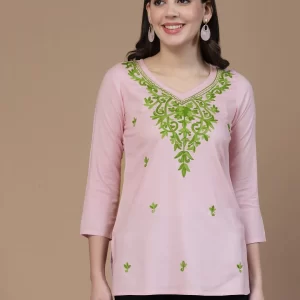 Falak Kashmiri Light Pink Kurti