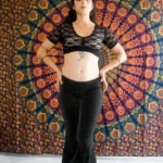 Black Lace Choli Top – Your size – Short Sleeve Tribal Top – ATS, Tribal Fusion, Tribal Bellydance