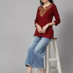 Inara Maroon Short Kurti