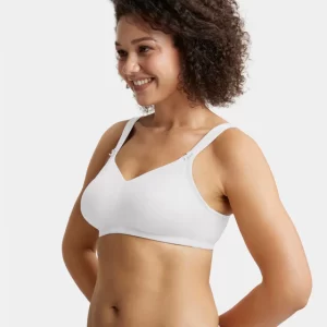 White Non Padded Soft Touch Microfiber Elastane Stretch Full Coverage Minimizer Bra