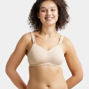 Light Skin Non Padded Soft Touch Microfiber Elastane Stretch Full Coverage Minimizer Bra