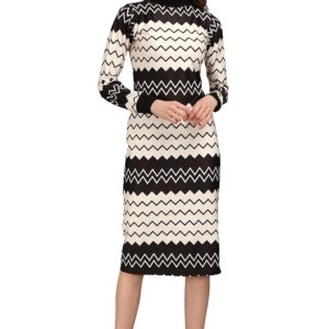 Women’s Bodycon Knee Length Dress (Beige)