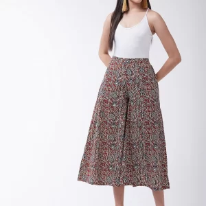 Maroon Printed Kalamkari Handloom Palazzo