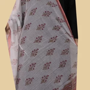 Butta Floral – Cream Block Printed Kota Cotton Dupatta