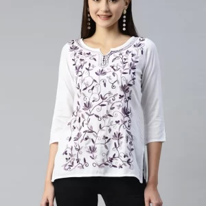 Jannat Kashmiri White Kurti
