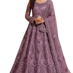 Net Embroidered Semi-Stitched Gown (Coco)
