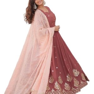 Faux Georgette Zari Thread Work Anarkali Kurta Set For Women