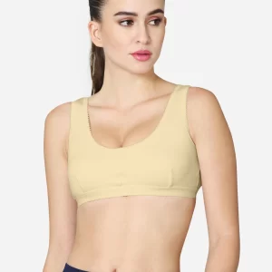 Double layered darted front panel high coverage slip on bra