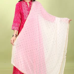 White Chiffon Printed Dupatta
