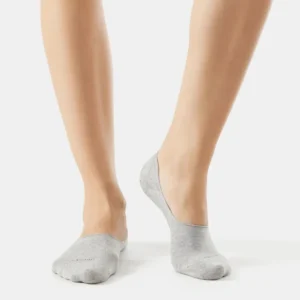 Compact Cotton Stretch No Show Socks- Grey Melange
