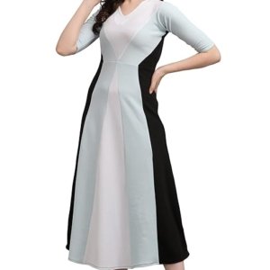 Women's Corduroy Empire Waist Maxi Cocktail Dress (Sky Blue)