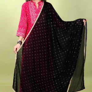 Black Chiffon Printed Dupatta