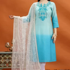 White Net Embroidered Dupatta