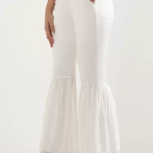 Lace Insert Pintuck Trousers