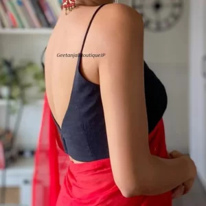 Readymade Sweetheart Sleevless Saree Blouse, Black Blouse, Designer crop Top, Handmade Sare Blouse, Partywere Wedding Choli, Raw Silk Blouse