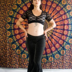 Black Lace Choli Top – Your size – Short Sleeve Tribal Top – ATS, Tribal Fusion, Tribal Bellydance