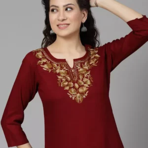 Inara Maroon Short Kurti